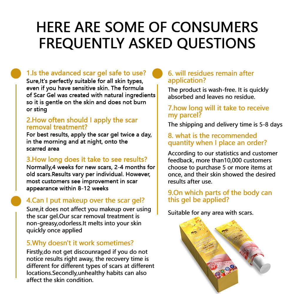 🐝DOCTIA™ Bee Venom Medical Grade Scar Remove Advanced Gel(🔥🔥FOR ALL SCAR TYPES)