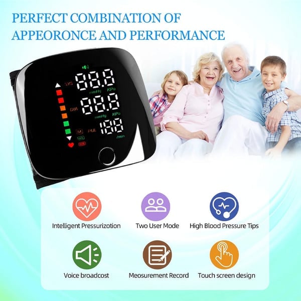 🔥Wrist Blood Pressure Monitor – LED Display, Adjustable, Health Tracking