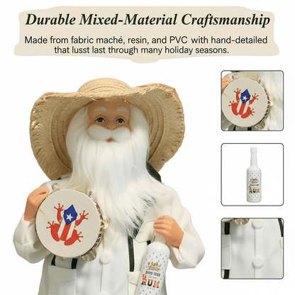 Limited Edition, Only 100 Sets Left! - 🎄🎅Puerto Rican Santa Claus – Coquito & Tambor Holiday Decor🎶