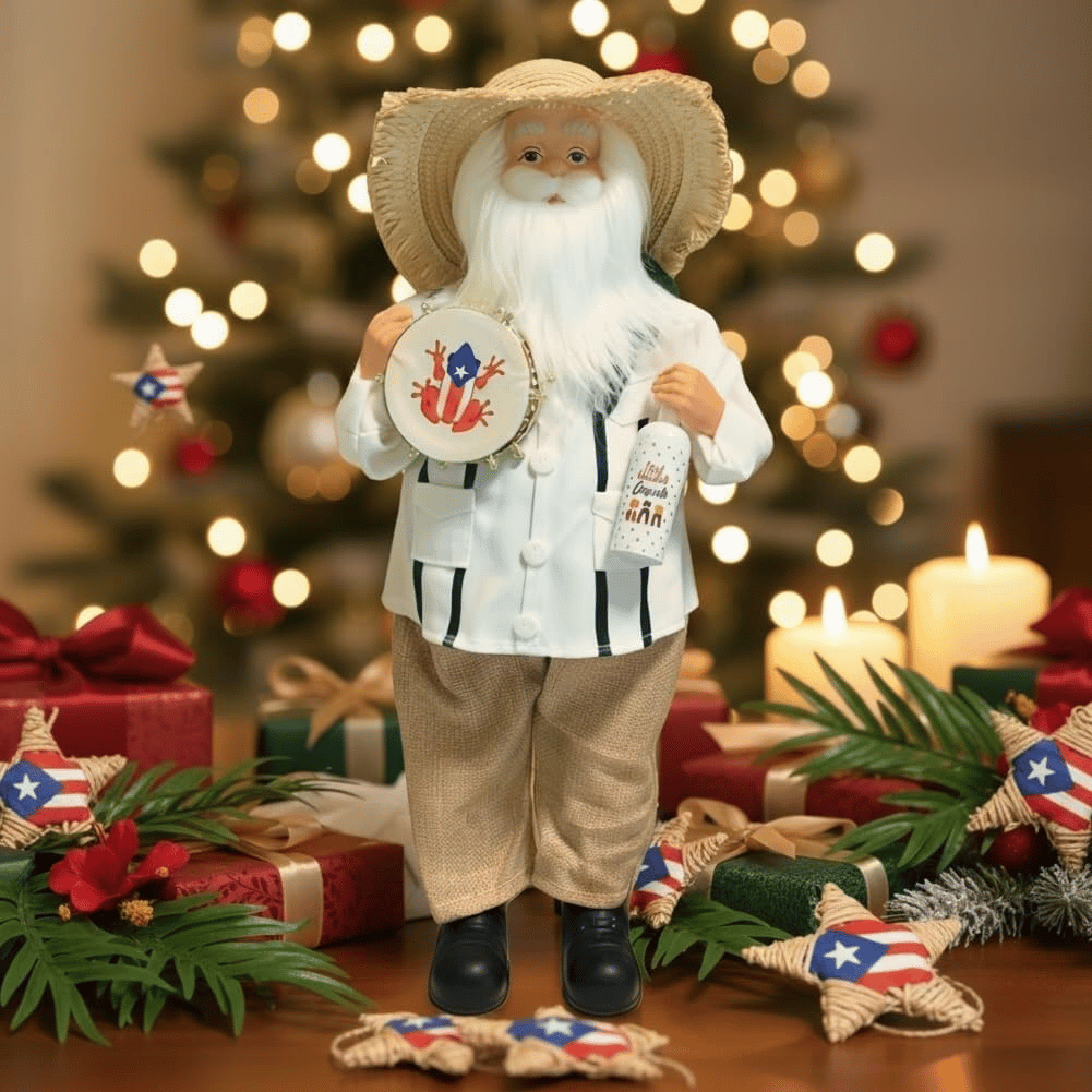 Limited Edition, Only 100 Sets Left! - 🎄🎅Puerto Rican Santa Claus – Coquito & Tambor Holiday Decor🎶