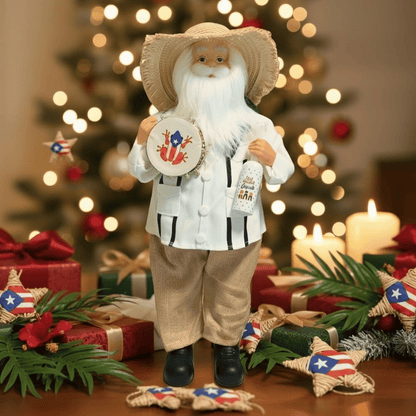 Limited Edition, Only 100 Sets Left! - 🎄🎅Puerto Rican Santa Claus – Coquito & Tambor Holiday Decor🎶