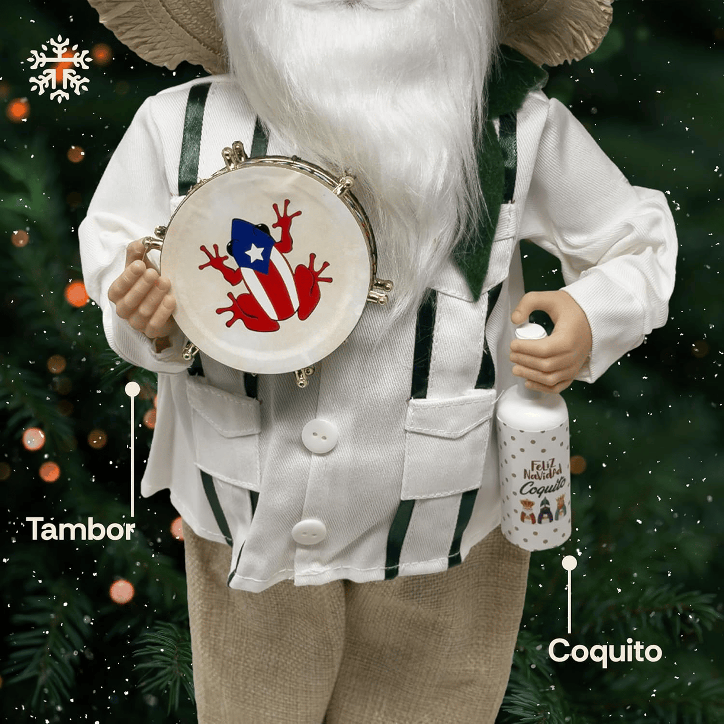 Limited Edition, Only 100 Sets Left! - 🎄🎅Puerto Rican Santa Claus – Coquito & Tambor Holiday Decor🎶