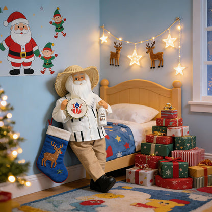 Limited Edition, Only 100 Sets Left! - 🎄🎅Puerto Rican Santa Claus – Coquito & Tambor Holiday Decor🎶